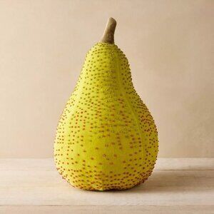 NEW Beaded Pear Novelty Velvet Pillow Green - John Derian for Target 14"x8"